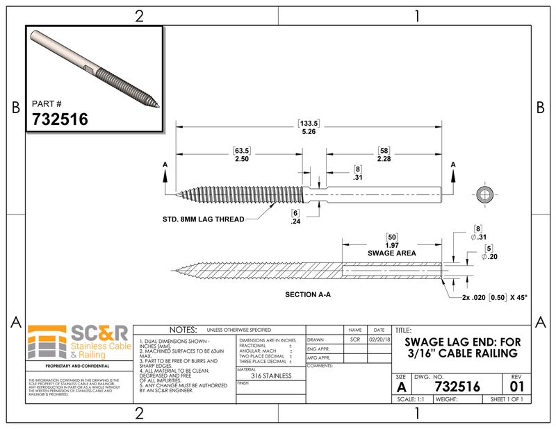 Cable Railing Systems Swage Lag End
