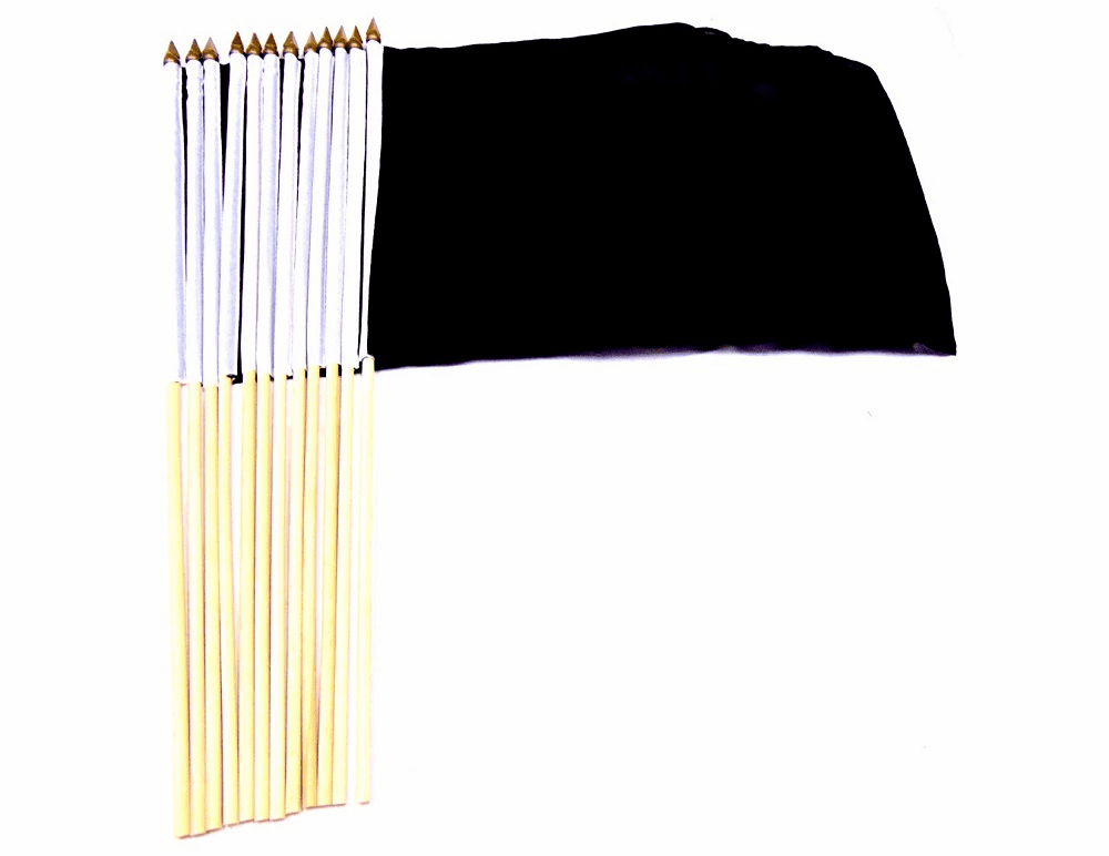 12" x 18" Solid Black Specialty Stick Flags