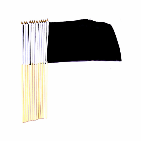 12" x 18" Solid Black Specialty Stick Flags
