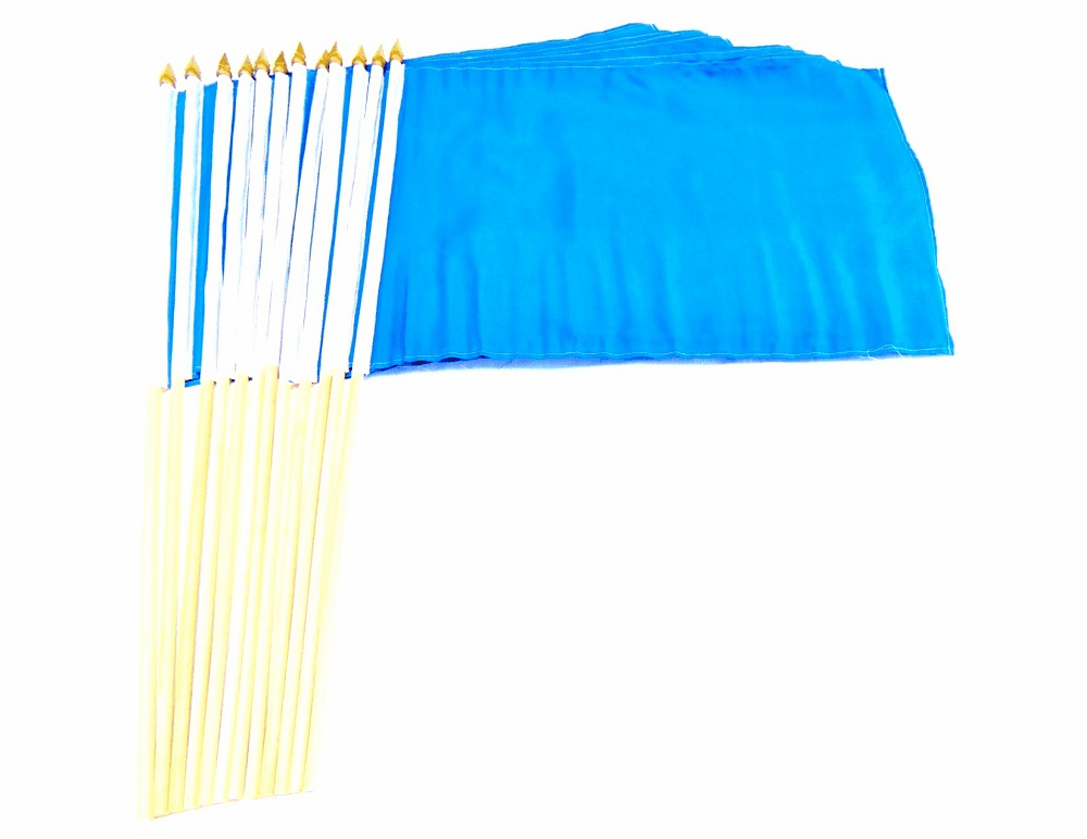 12" x 18" Solid Blue Stick Flags