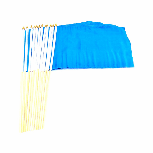 12" x 18" Solid Blue Stick Flags