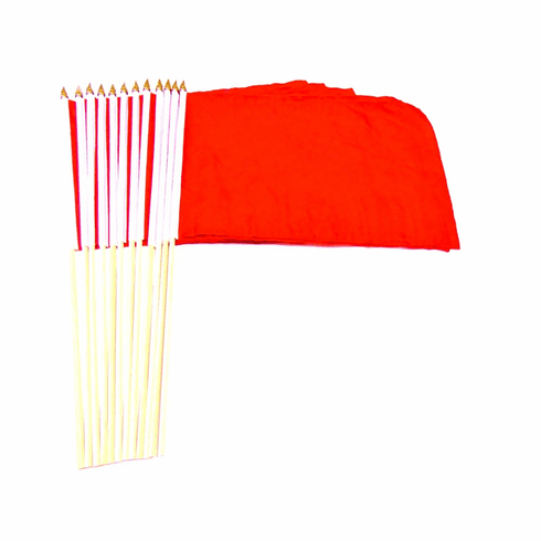 12" x 18" Solid Red Stick Flags