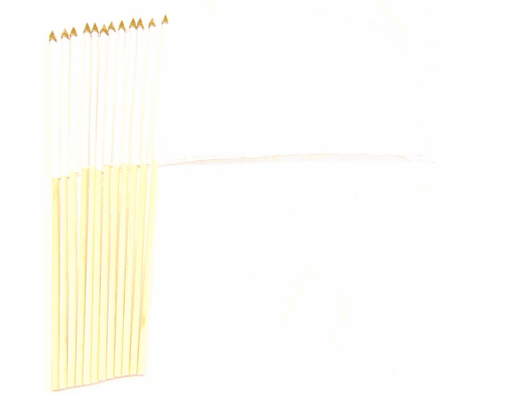 12" x 18" Solid White Stick Flags