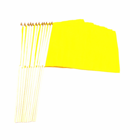 12" x 18" Solid Yellow Stick Flags