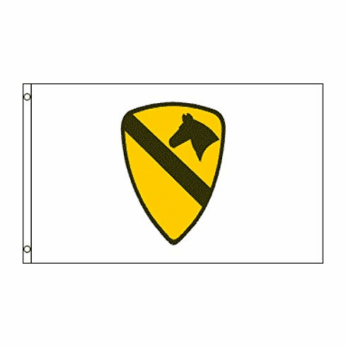 1st Cavalry, White - Polyester Flag - 3'x5'