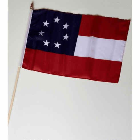 1st Confederate 12"x18" Stick Flag