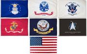 3'x5' Polyester - Military Flag Set with United States Flag - 7 flag set