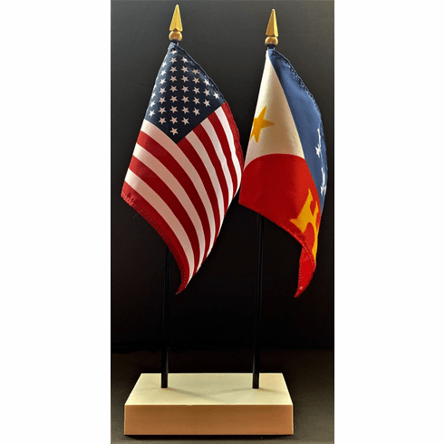 Acadiana and US Flag Desk Set