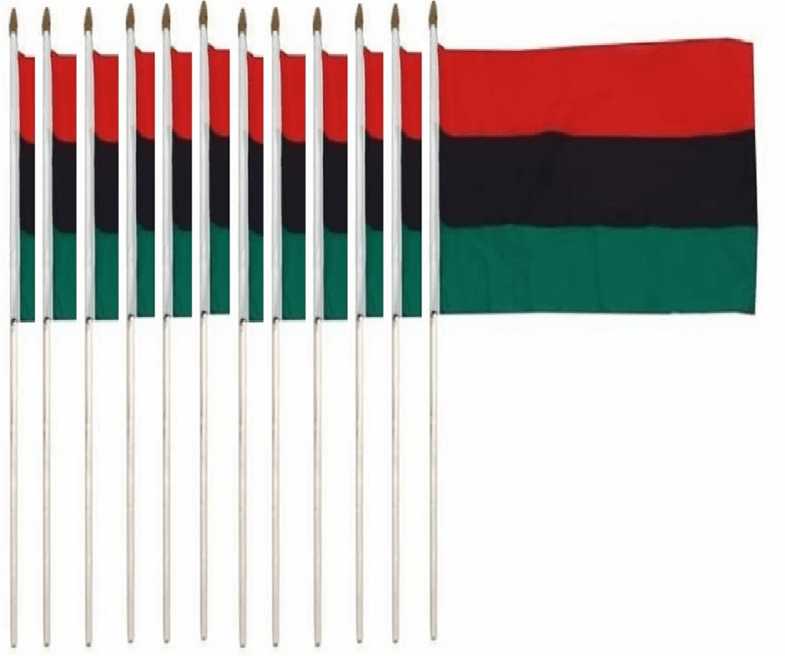 African American 12" x 18" Stick Flags