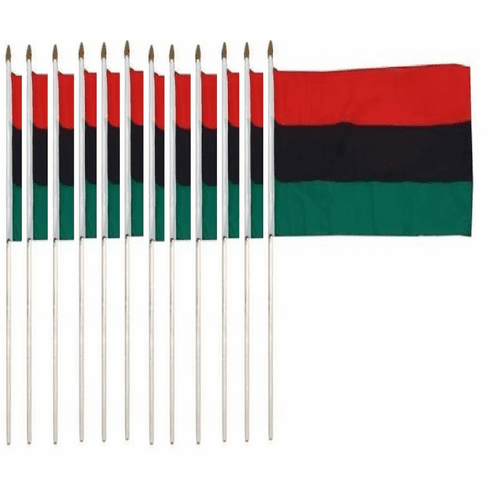 African American 12" x 18" Stick Flags