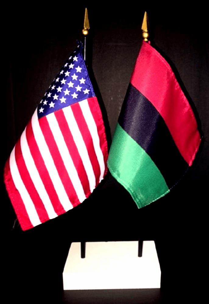 African American and US Flag Desk Set 