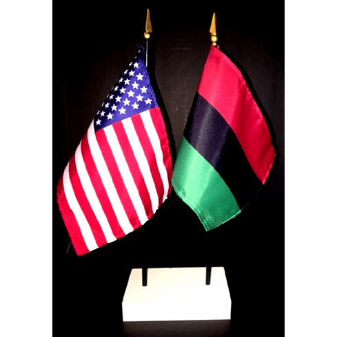 African American and US Flag Desk Set