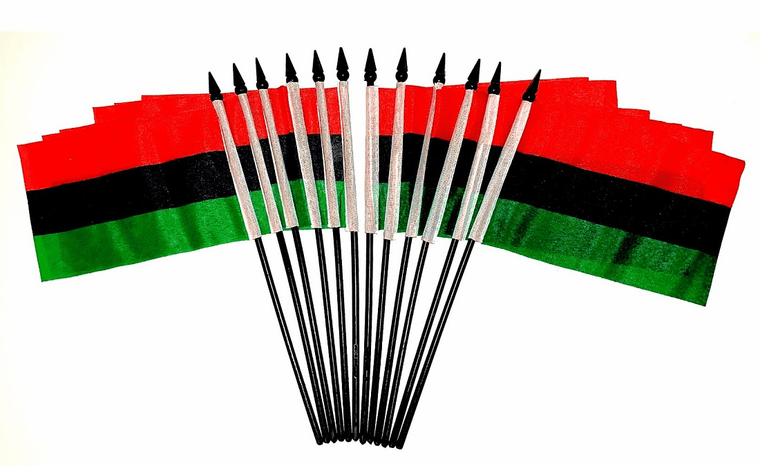 African American Polyester Table Flags - 12 pack 
