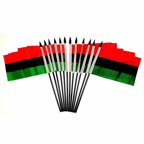 African American Polyester Table Flags - 12 pack 