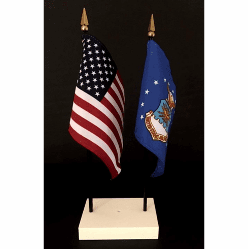 Air Force and US Flag Desk Set 