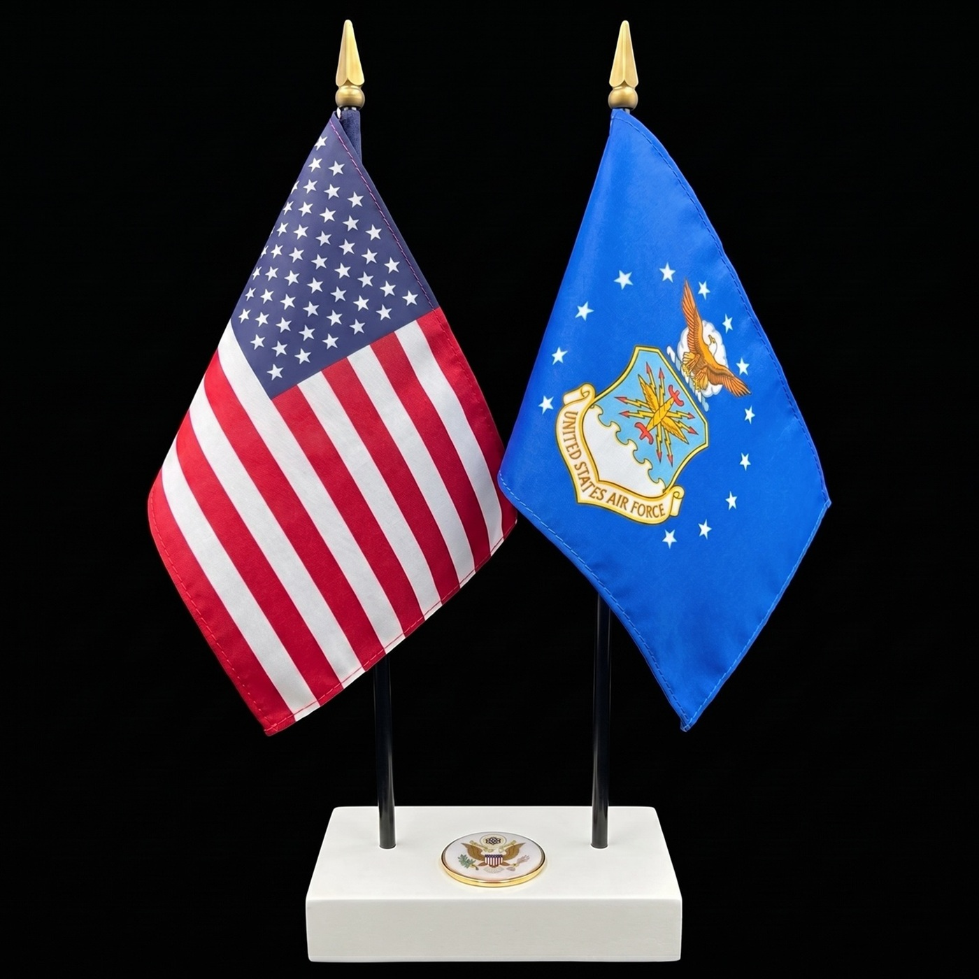 Air Force and US Flag Desk Set