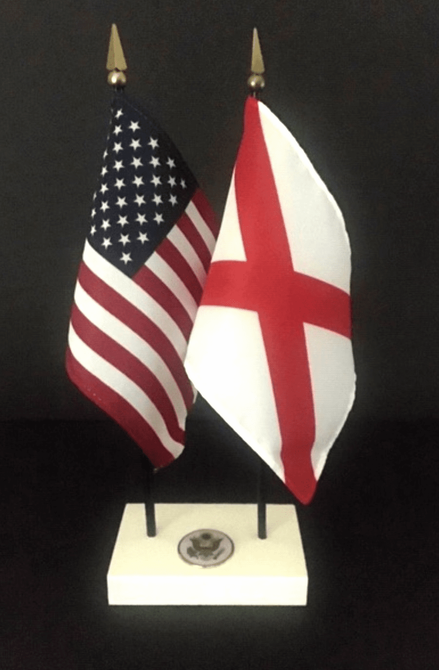 Alabama and US Flag Executive Desk Set