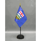 Canada & USA Flag 4x6 Desk Set - Double-Sided Table Stick With Black Base 519389