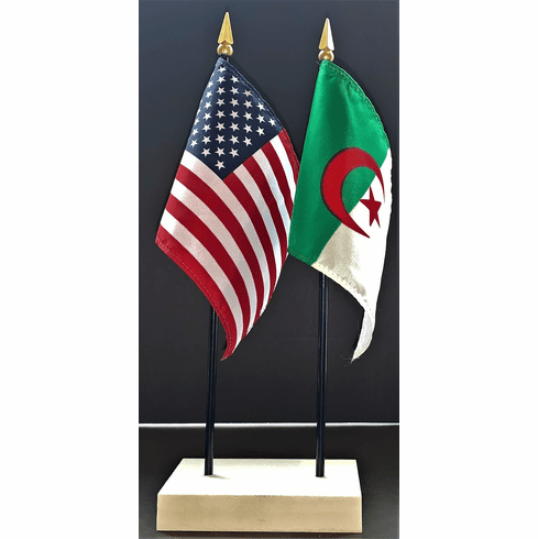 Algeria and US Flag Desk Set