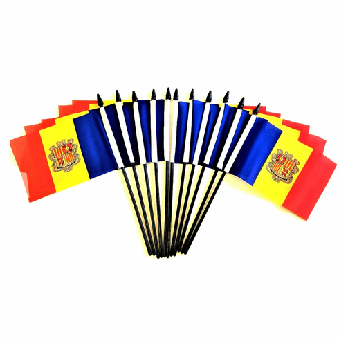 Andorra Polyester Table Flags - 12 Per Pack