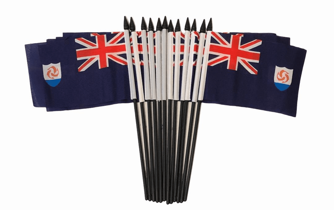 Anguilla Polyester Table Flags - 12 pack