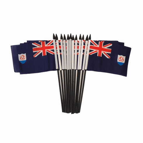 Anguilla Polyester Table Flags - 12 pack