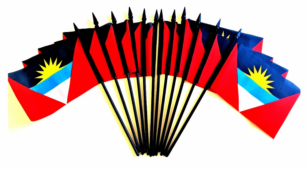 Antiqua & Barbuda Polyester Table Flags - 12 Per Pack