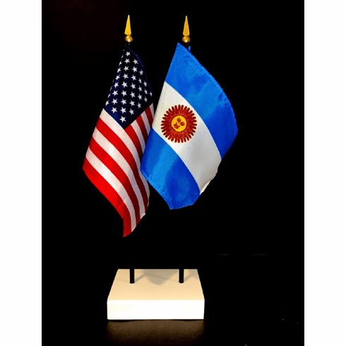 Argentina and US Flag Desk Set