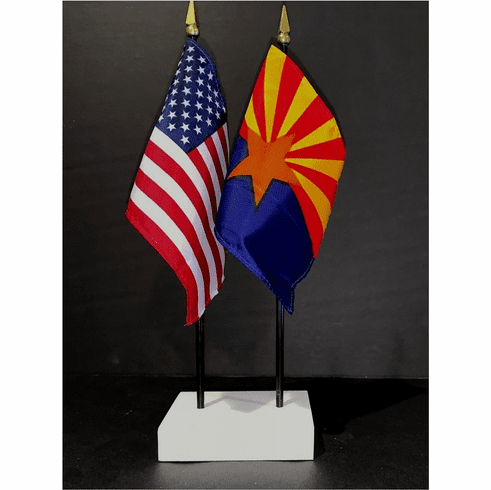 Arizona and US Flag Desk Set