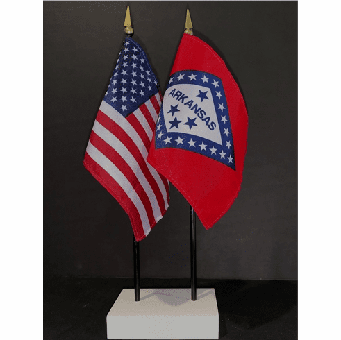 Arkansas and US Flag Desk Set