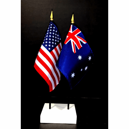 Australia and US Flag Desk Set