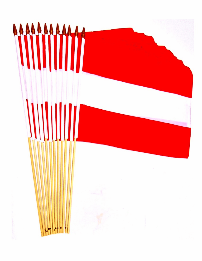 Austria 12" x 18" Stick Flags