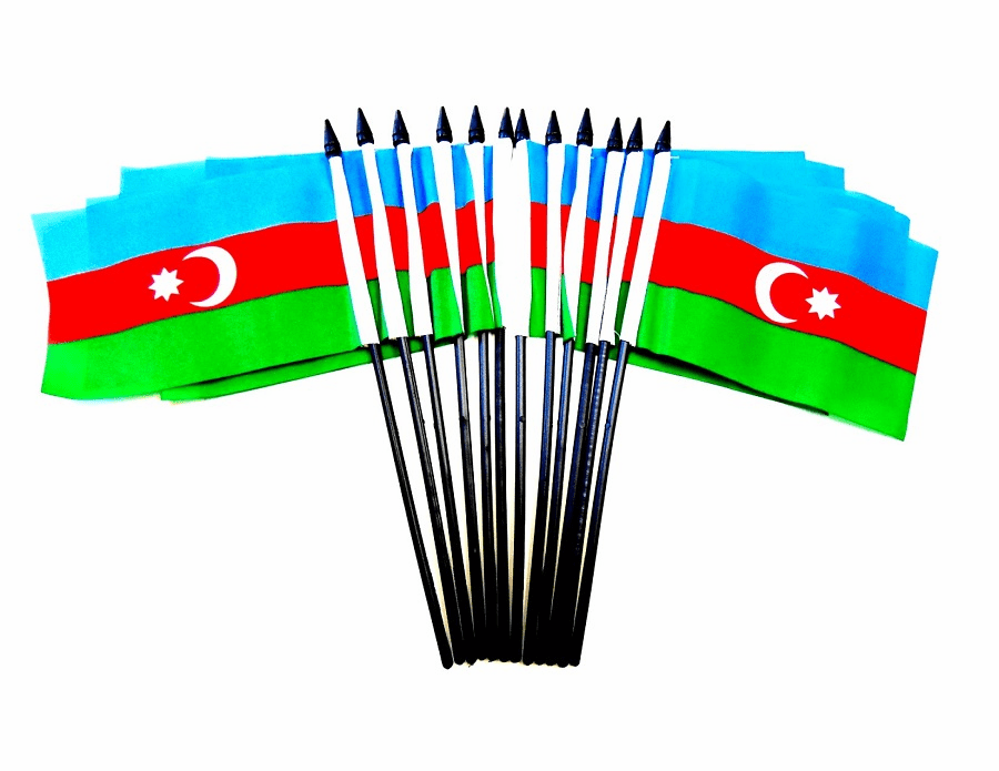 Azerbaijan Polyester Table Flags - 12 Per Pack