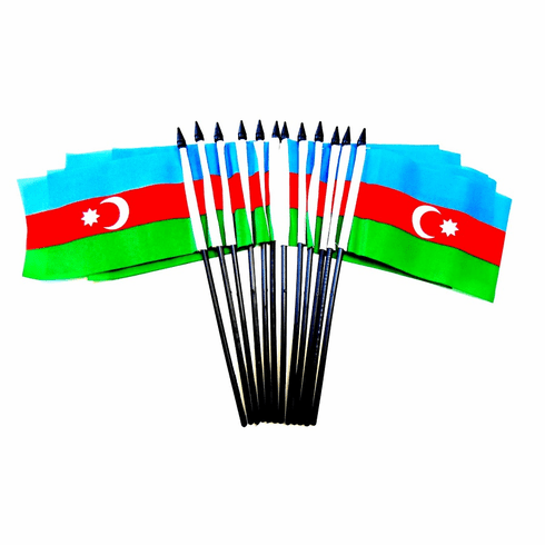 Azerbaijan Polyester Table Flags - 12 Per Pack