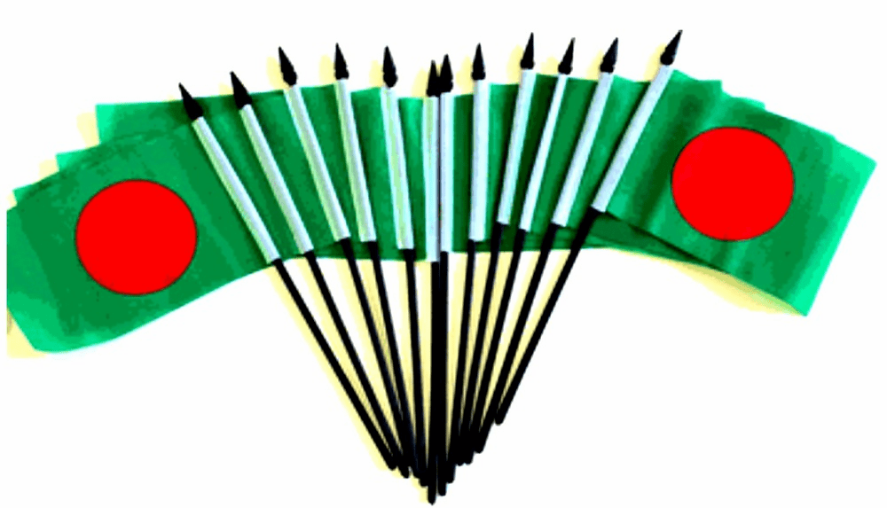 Bangladesh Polyester Table Flags - 12 Per Pack