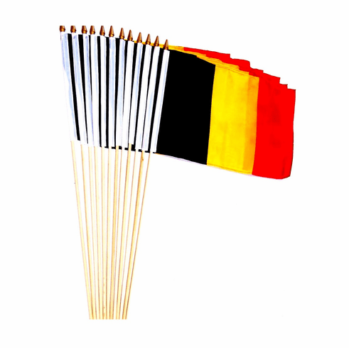 Belgium 12" x 18" Stick Flags