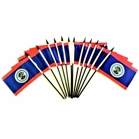 Belize Polyester Table Flags - 12 per pack