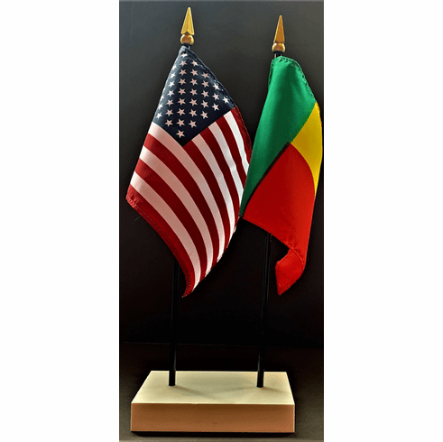 Benin and US Flag Desk Set
