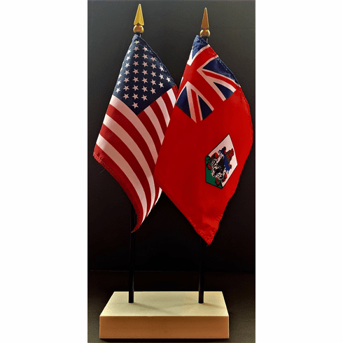 Bermuda and US Flag Desk Set