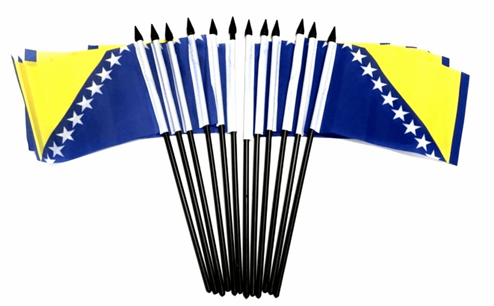 Bosnia Polyester Table Flags - 12 Per Pack