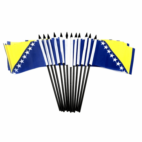 Bosnia Polyester Table Flags - 12 Per Pack