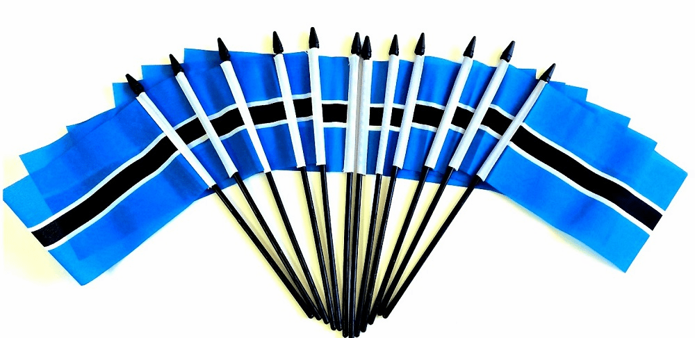 Botswana Polyester Table Flags - 12 Per Pack