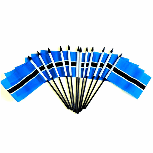 Botswana Polyester Table Flags - 12 Per Pack