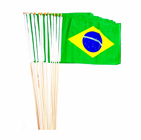 Brazil 12" x 18" Stick Flags