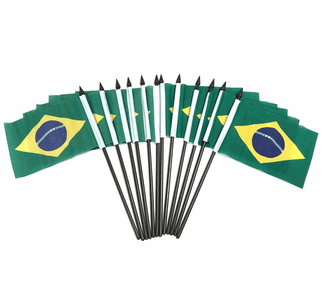Brazil Polyester Table Flags - 12 Per Pack