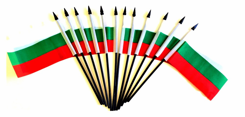 Bulgaria Polyester Table Flags - 12 pack