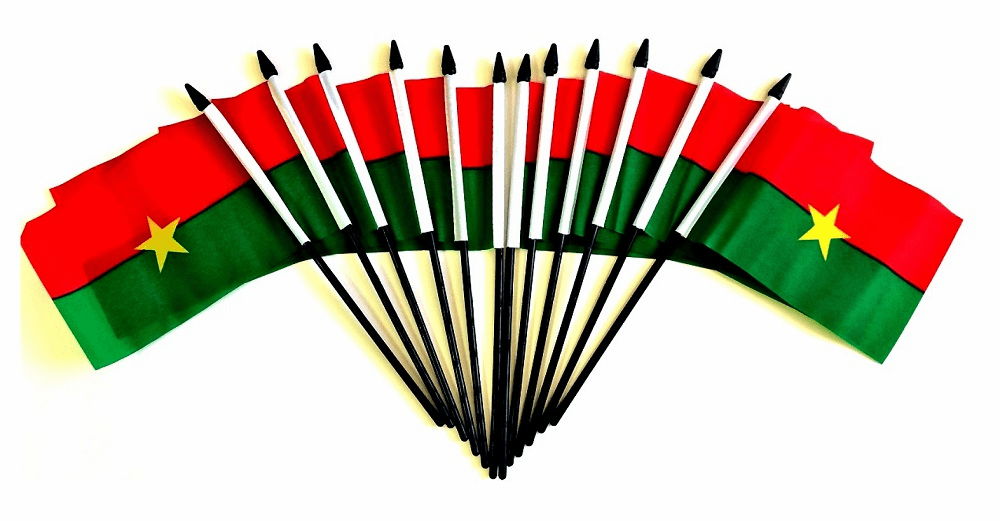Burkina Faso Table Flags - 12 Per Pack