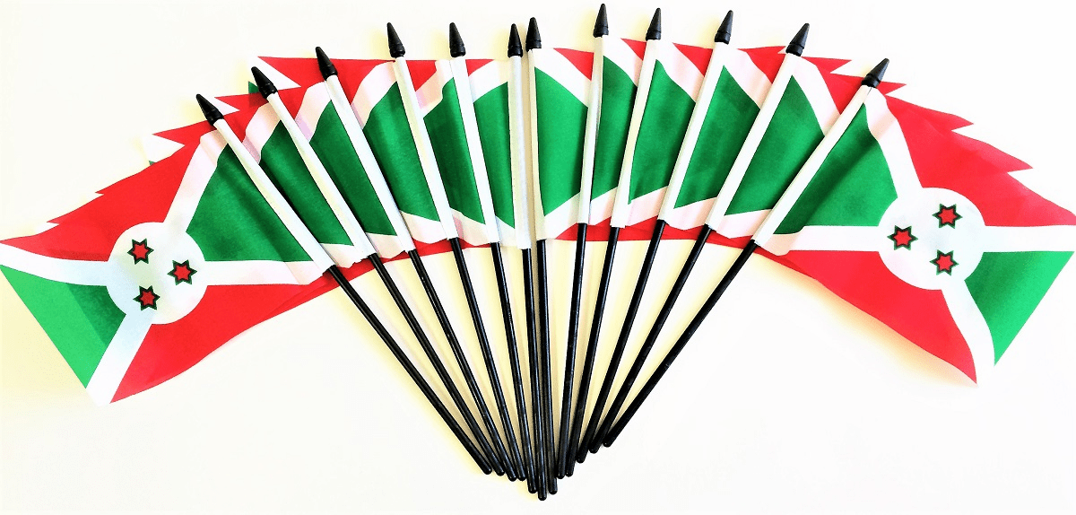 Burundi Polyester Table Flags - 12 Per Pack