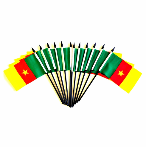 Cameroon Polyester Table Flags - 12 Per Pack