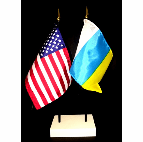 Canary Islands and US Flag Desk Set